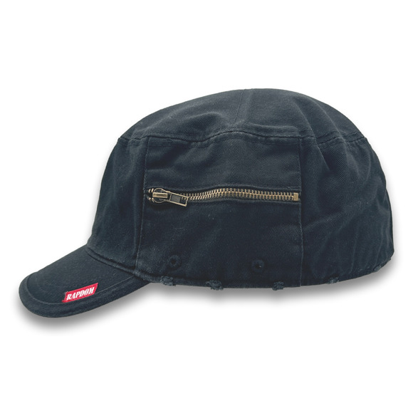 Army Cadet Hat Distressed Round Top BDU Baseball Castro Cap With Zippered Pocket - Picture 3 of 8